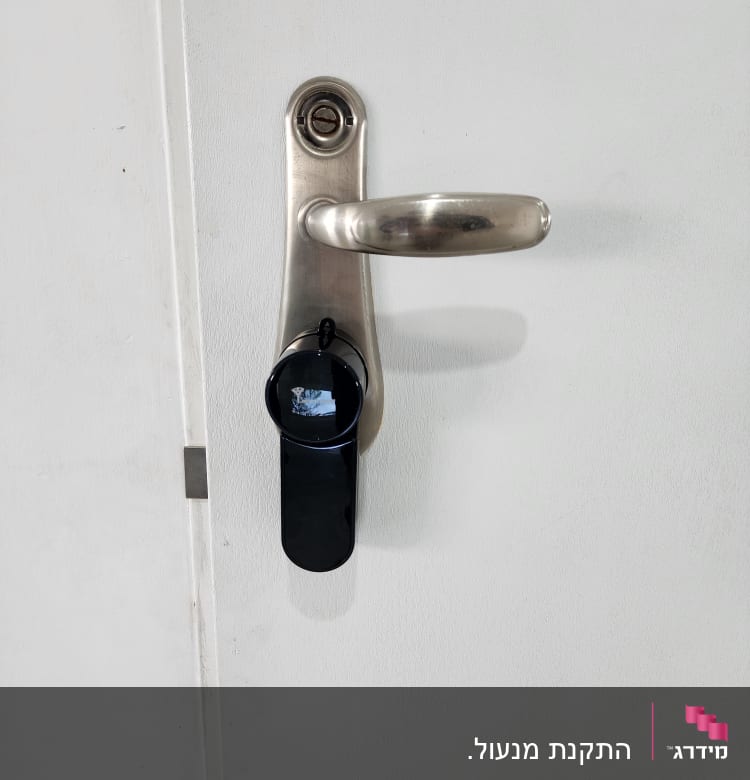 ידית דלת מתכתית עם מנעול חכם